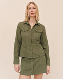 Fitted Trucker Shirt - Olive Green