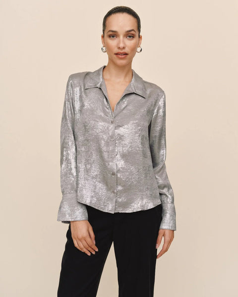 Danny Silver Distress Foil Button Down