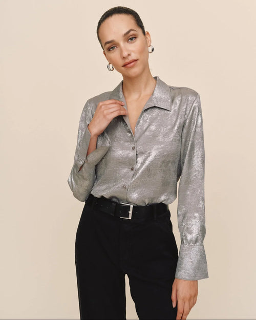 Danny Silver Distress Foil Button Down