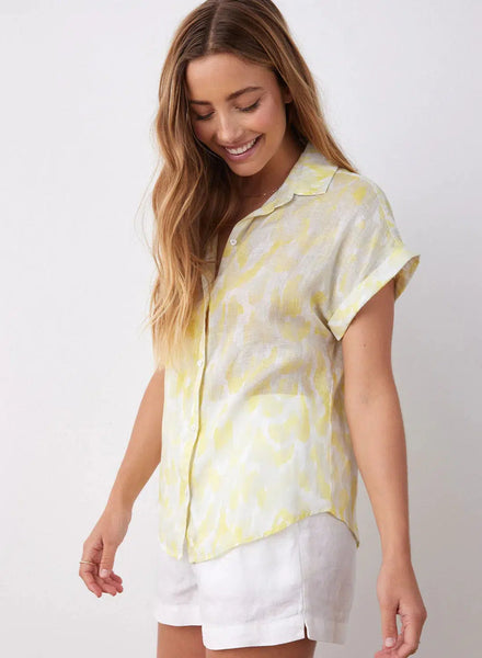 Linen Printed Button Down - Layered Spots Print