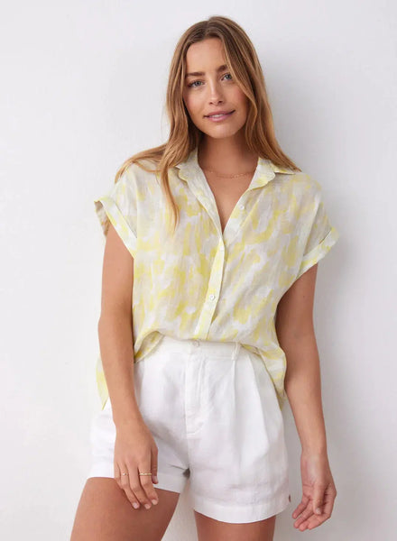 Linen Printed Button Down - Layered Spots Print