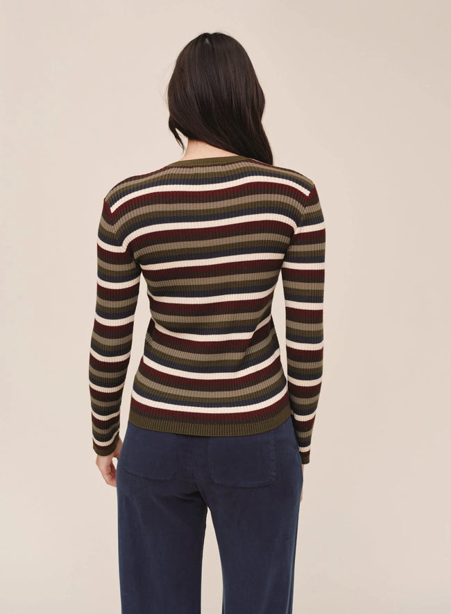Long Sleeve Crew Tee - Harvest Stripe