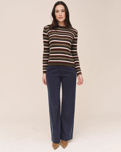 Long Sleeve Crew Tee - Harvest Stripe