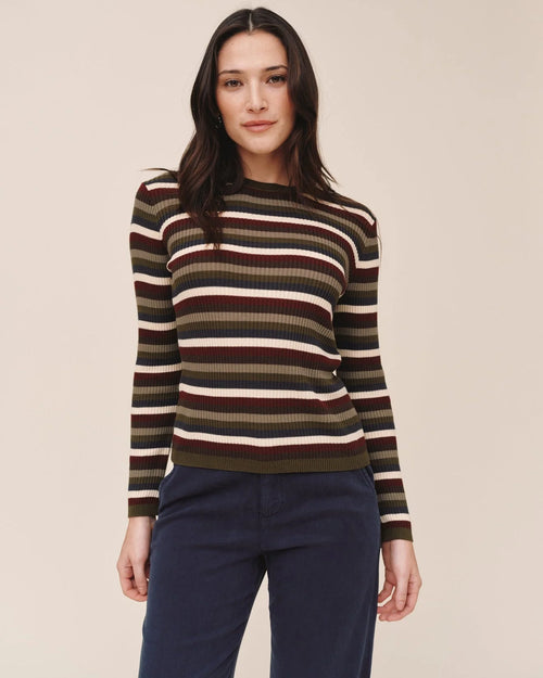 Long Sleeve Crew Tee - Harvest Stripe