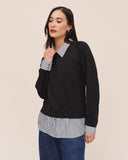 Mixed Layered Sweater - Vintage Black