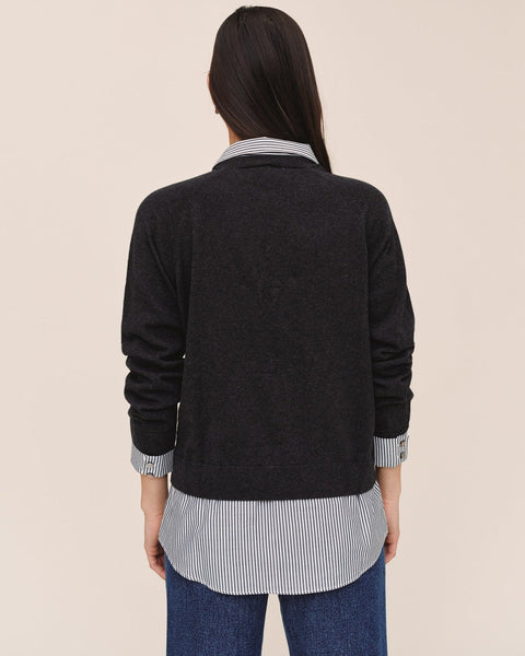 Mixed Layered Sweater - Vintage Black
