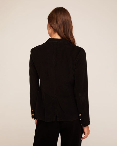 Notch Collar Long Line Blazer - Black