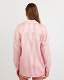 Oversized Button Down - Wild Coral Stripe