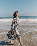 Pleated Skirt - Indigo Iris Print