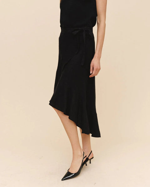 Ruffle Wrap Skirt - Black