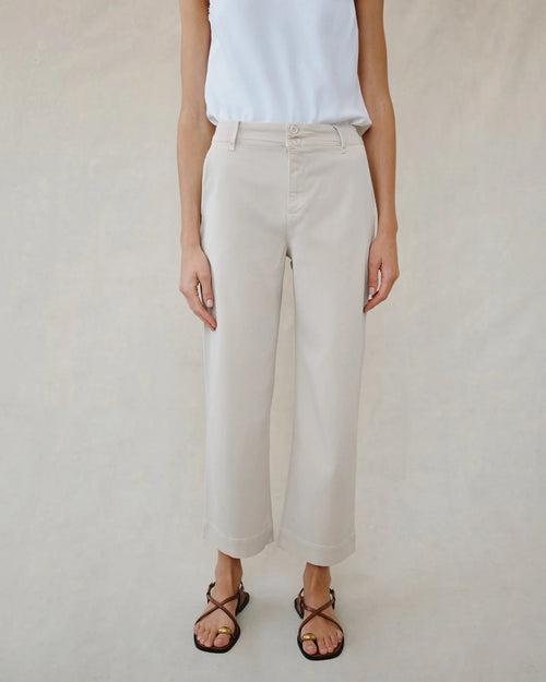 Saige Wide Leg Crop - Ivory Stone