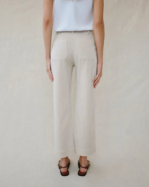 Saige Wide Leg Crop - Ivory Stone