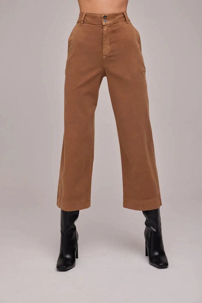 Saige Wide Leg Crop - Warm Oak