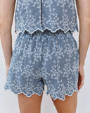 Scallop Border Catalina Short - Floral Gingham