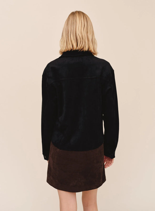 Seamed Pocket Shacket - Black
