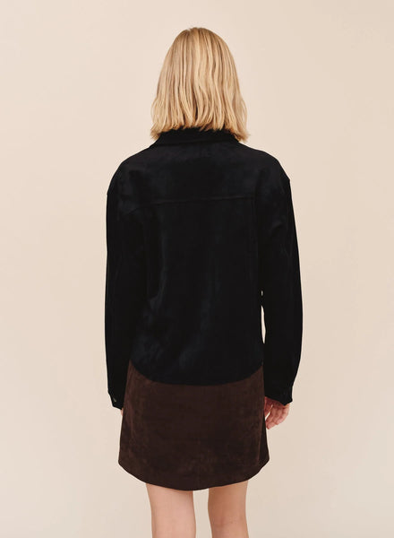 Seamed Pocket Shacket - Black