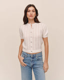 Short Sleeve Cardigan - Ivory