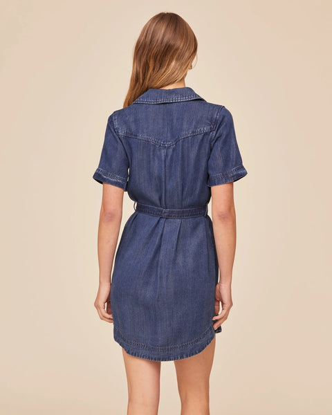 Short Sleeve Utility Shirt Dress - Horizon Blue Wash