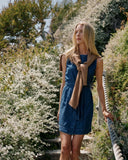 Sleeveless Seamed Shirt Dress - Herringbone Wash