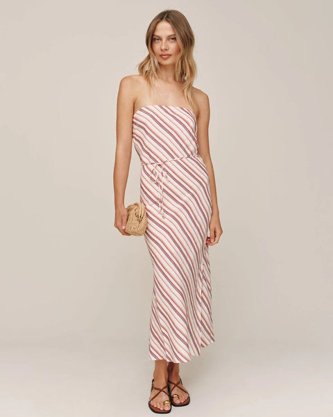 Strapless Bias Maxi Dress - Sunset Stripe Regular price