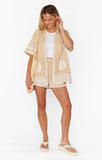 Parker Button Down - Latte Capri Shells