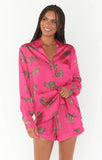 Early Riser PJ Set - Fuschia Feline Fine Silky