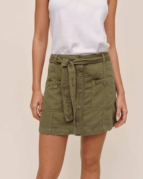 Utility Pocket Mini Skirt - Olive Green