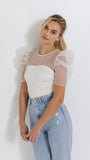 Belle Puff Sleeve Top - White