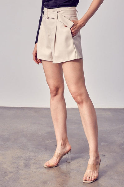 Run the Town Faux Leather Shorts - Ecru