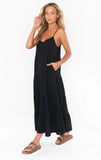 Caroline Maxi Dress - Black Gauze
