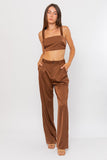 Santana Wide Leg Trousers - Brown