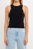 Racerback Knit Tank - Black