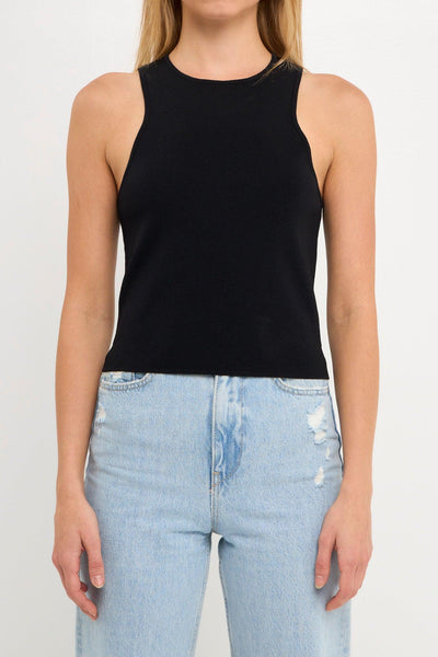 Racerback Knit Tank - Black
