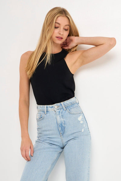 Racerback Knit Tank - Black