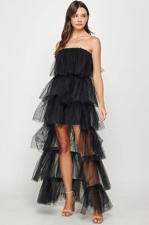 Strikes Midnight Dress - Black