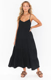 Caroline Maxi Dress - Black Gauze