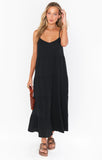Caroline Maxi Dress - Black Gauze