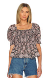 Travel Blogger Top - Black Paisley