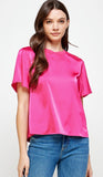 Fuchsia Satin Top