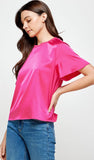 Fuchsia Satin Top