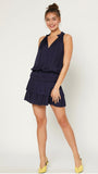 Navy Pleated Mini