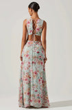Noya Dress - Aqua Pink Floral