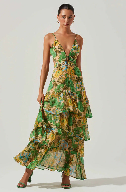 Aneira Dress - Green Multi