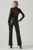 Rowella Ruched Button Down Top - Brown