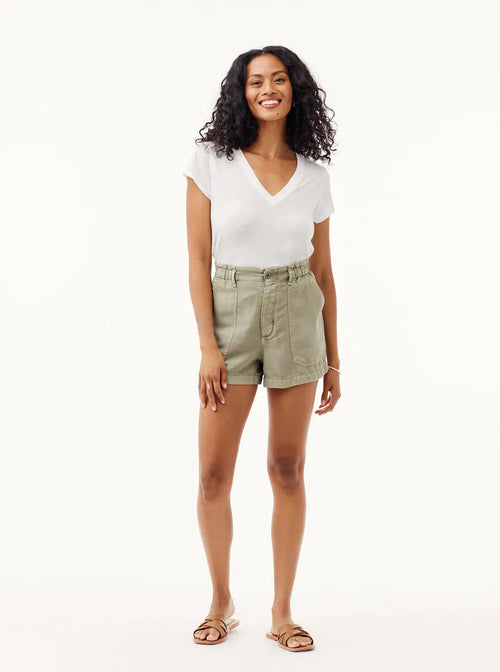 Callie Ruffle Short - Sage Sea