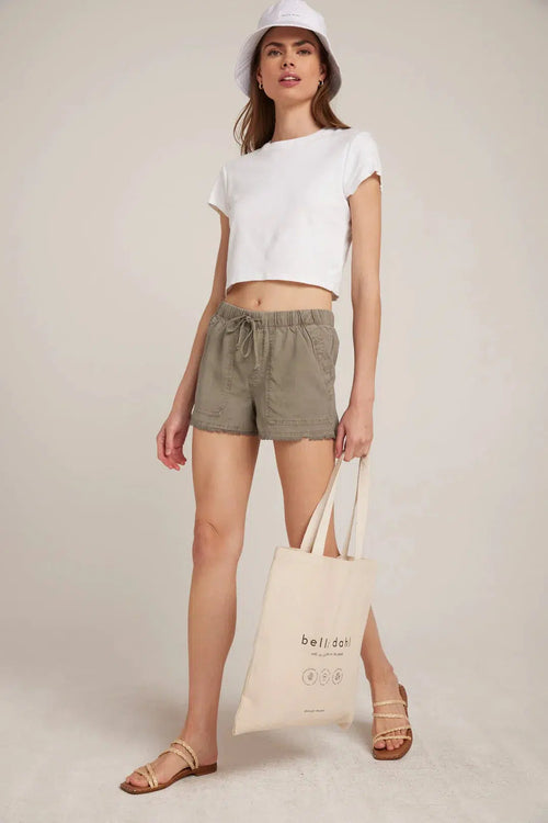 Frayed Pocket Short - Soft Army