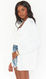 Callie Cardigan - Bright White Knit