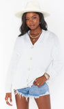 Callie Cardigan - Bright White Knit