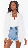 Callie Cardigan - Bright White Knit