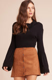 Can't Buy Me Love Front Snap Skirt- Camel